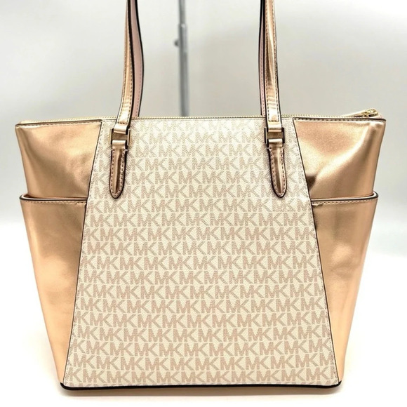 Michael Kors Large Charlotte TZ Tote Bag Rose Gold - Picture 5 of 10